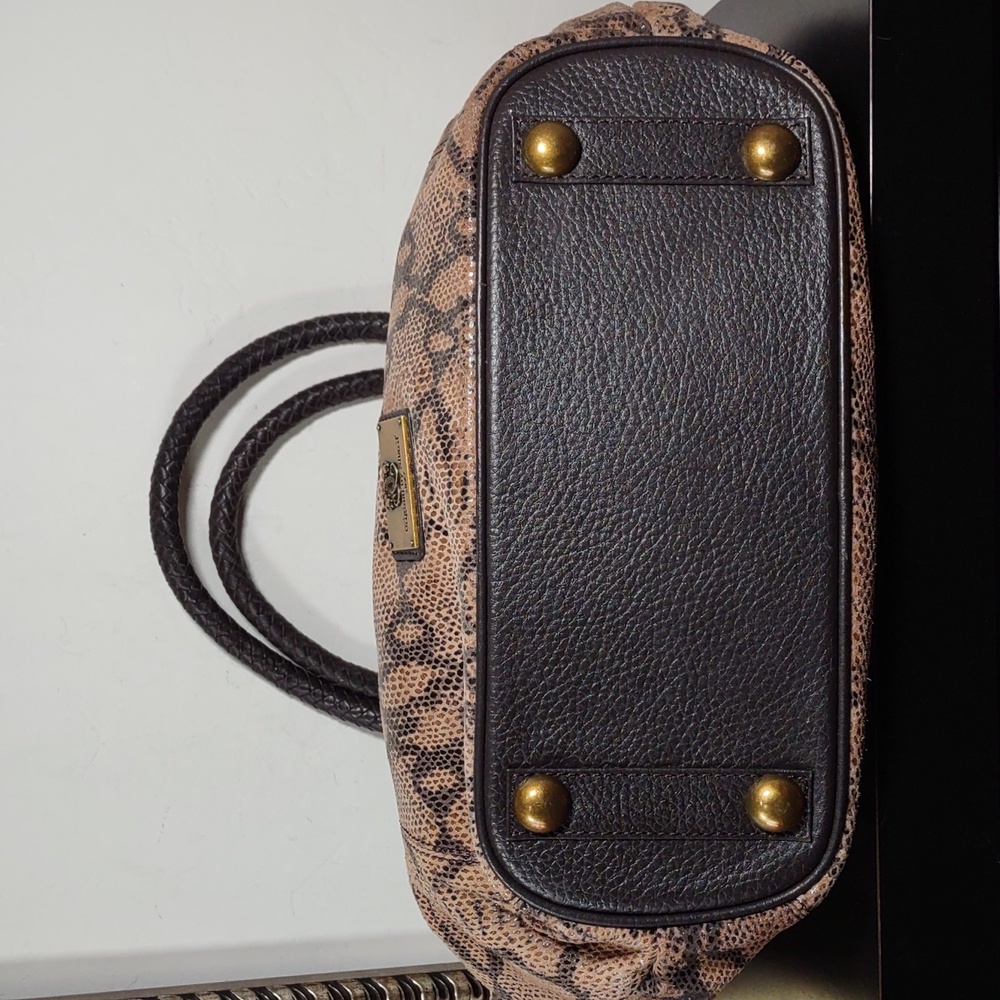 Sharif Snake Embossed Suede/Leather Gathered Tote… - image 7